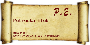 Petruska Elek névjegykártya