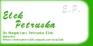 elek petruska business card